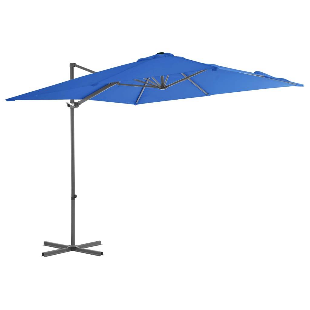 Helloshop26 - Parasol déporté avec mât en acier 250 x 250 cm bleu azuré - Imagen 1