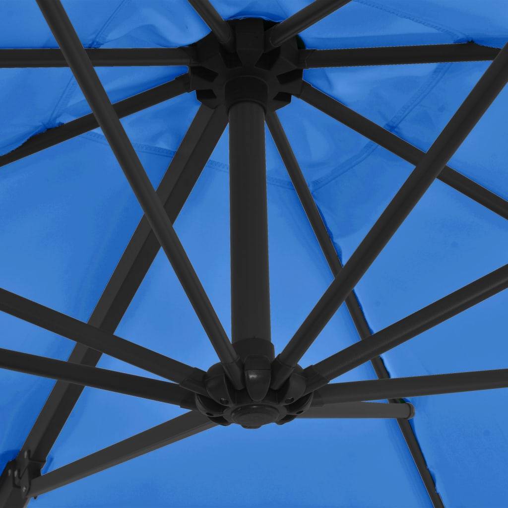 Helloshop26 - Parasol déporté avec mât en acier 250 x 250 cm bleu azuré - Imagen 6