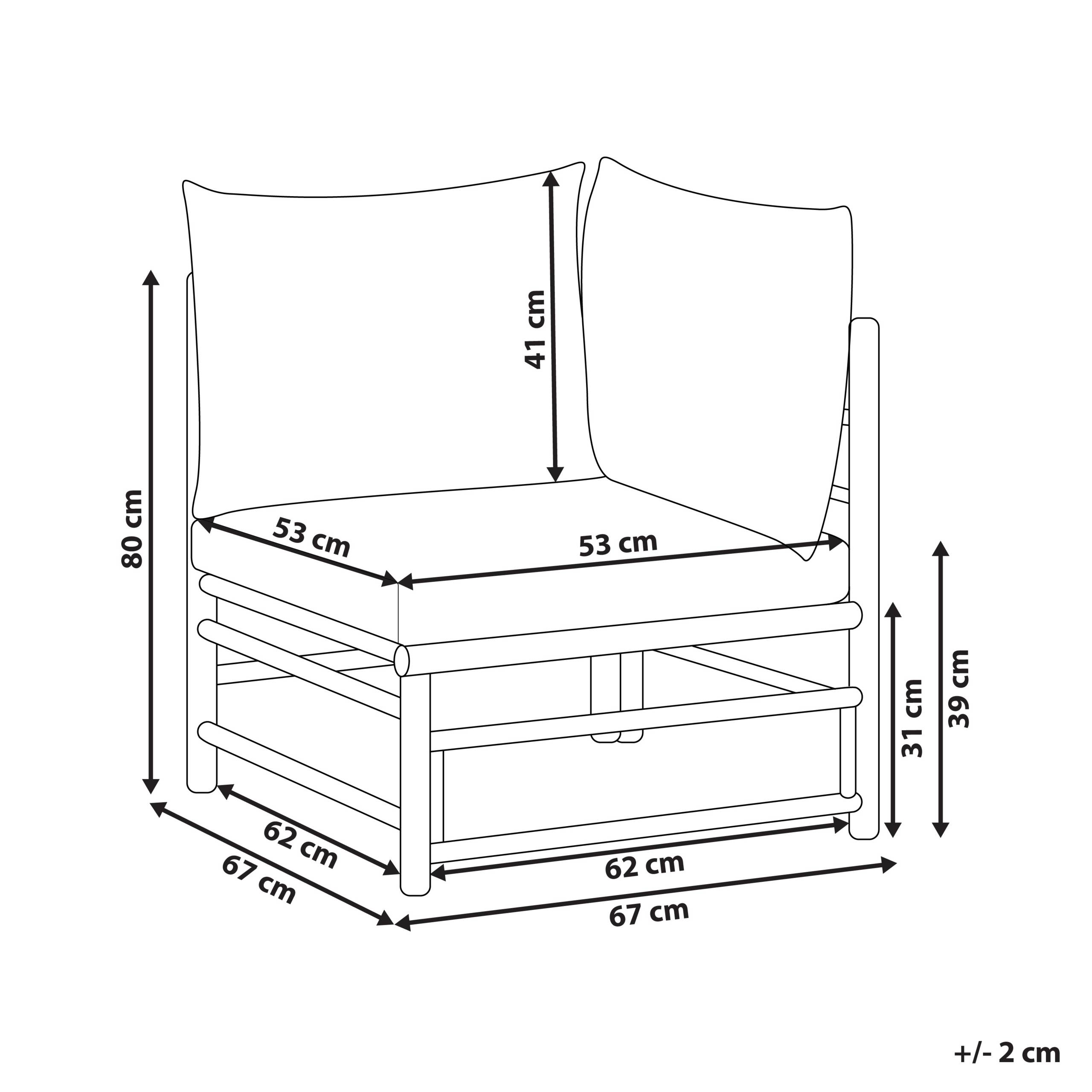 Beliani - Fauteuil Bambou Blanc cassé CERRETO - Beliani - Imagen 3