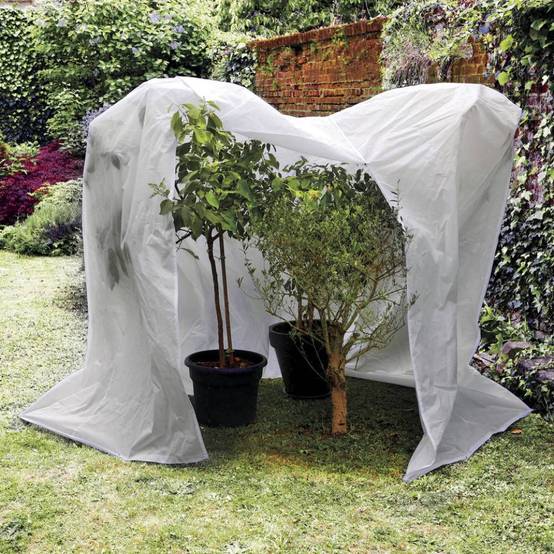 Nortène - Housse d'hivernage HIVERZIP XL pour grandes plantes - 3 x 1 x 2,10 m - Blanc