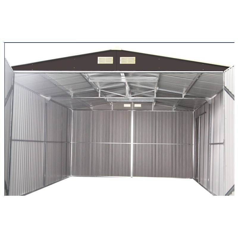 X-Metal - Garage en métal anthracite 19,61 m² double porte avec kit d'ancrage X-Metal - Image 7