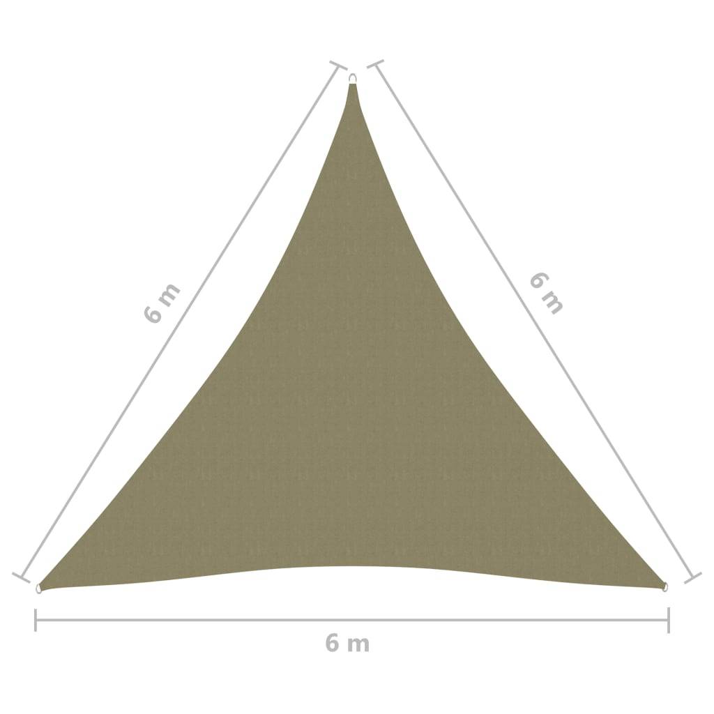 Helloshop26 - Voile toile d'ombrage parasol tissu oxford triangulaire 6 x 6 x 6 m beige - Imagen 6
