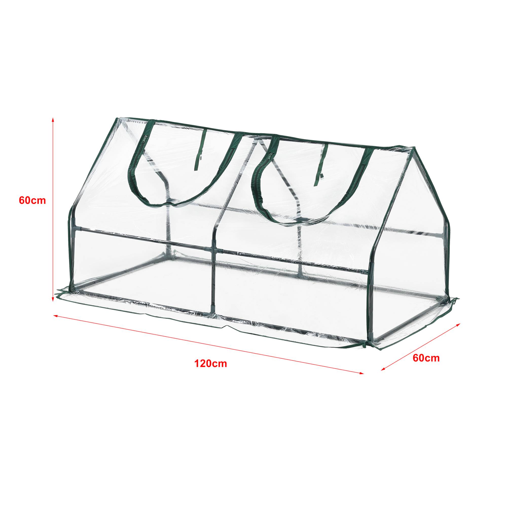 Châssis de jardin Laubach à 2 fenêtres en acier et PVC 120 x 60 x 60 cm [en.casa] - Imagen 4