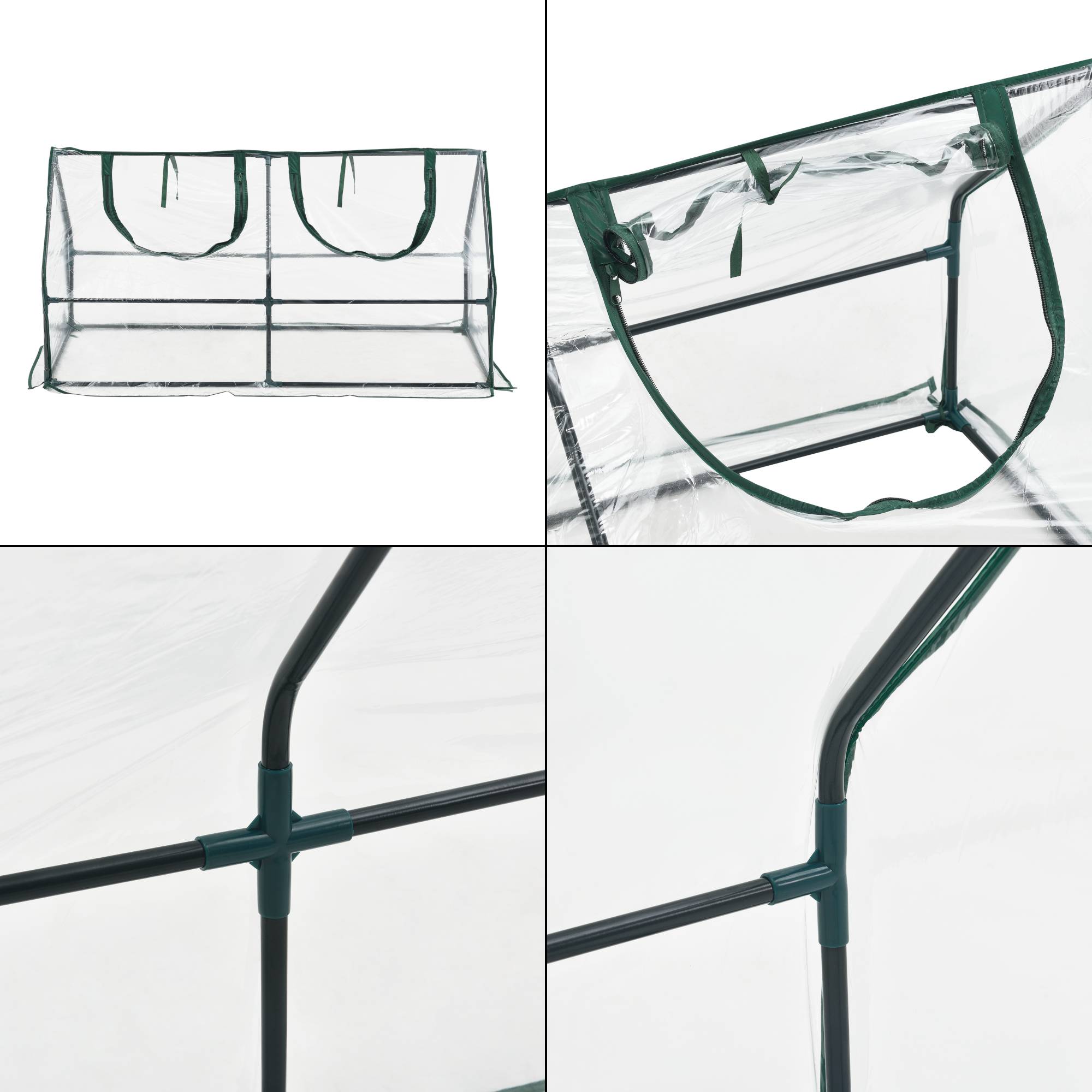 Châssis de jardin Laubach à 2 fenêtres en acier et PVC 120 x 60 x 60 cm [en.casa] - Imagen 6