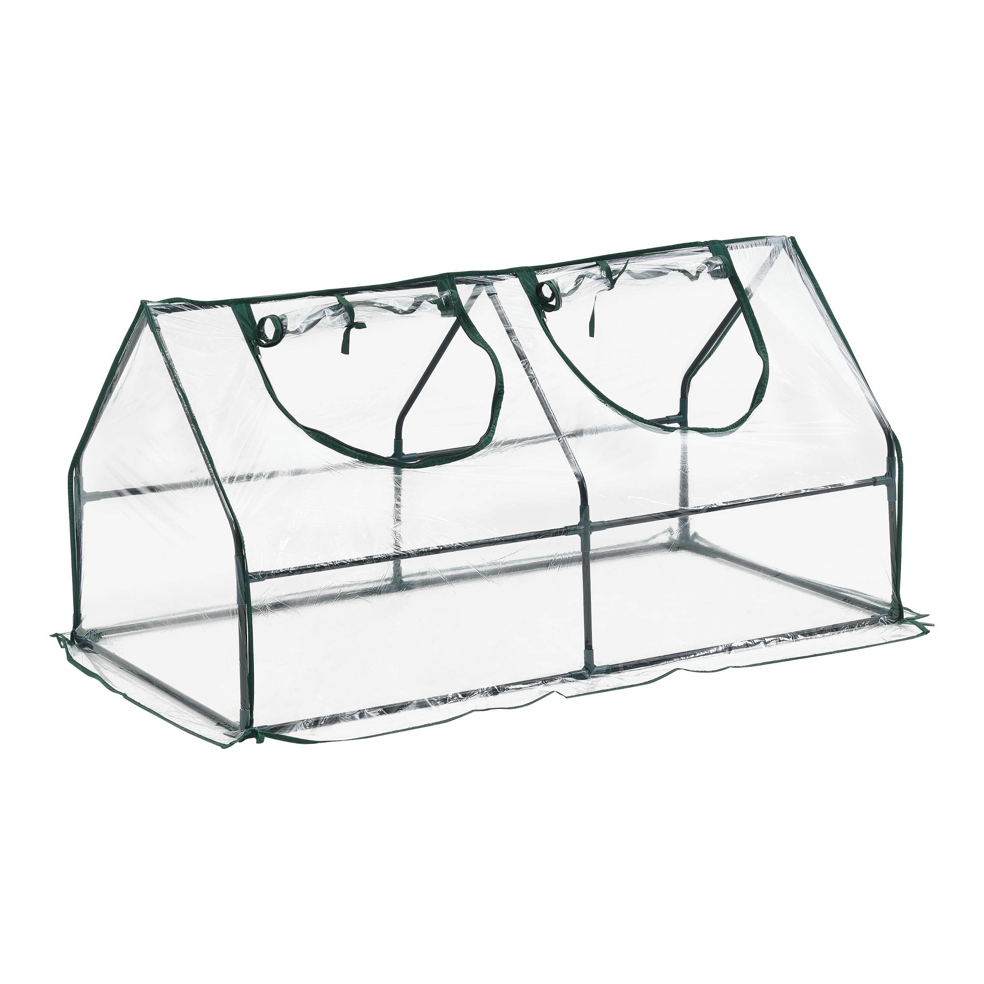 Châssis de jardin Laubach à 2 fenêtres en acier et PVC 120 x 60 x 60 cm [en.casa] - Imagen 1