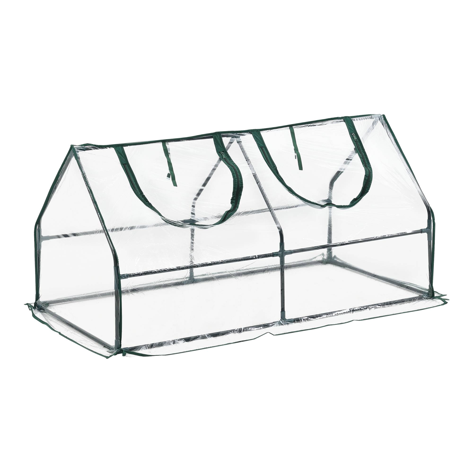 Châssis de jardin Laubach à 2 fenêtres en acier et PVC 120 x 60 x 60 cm [en.casa] - Imagen 3