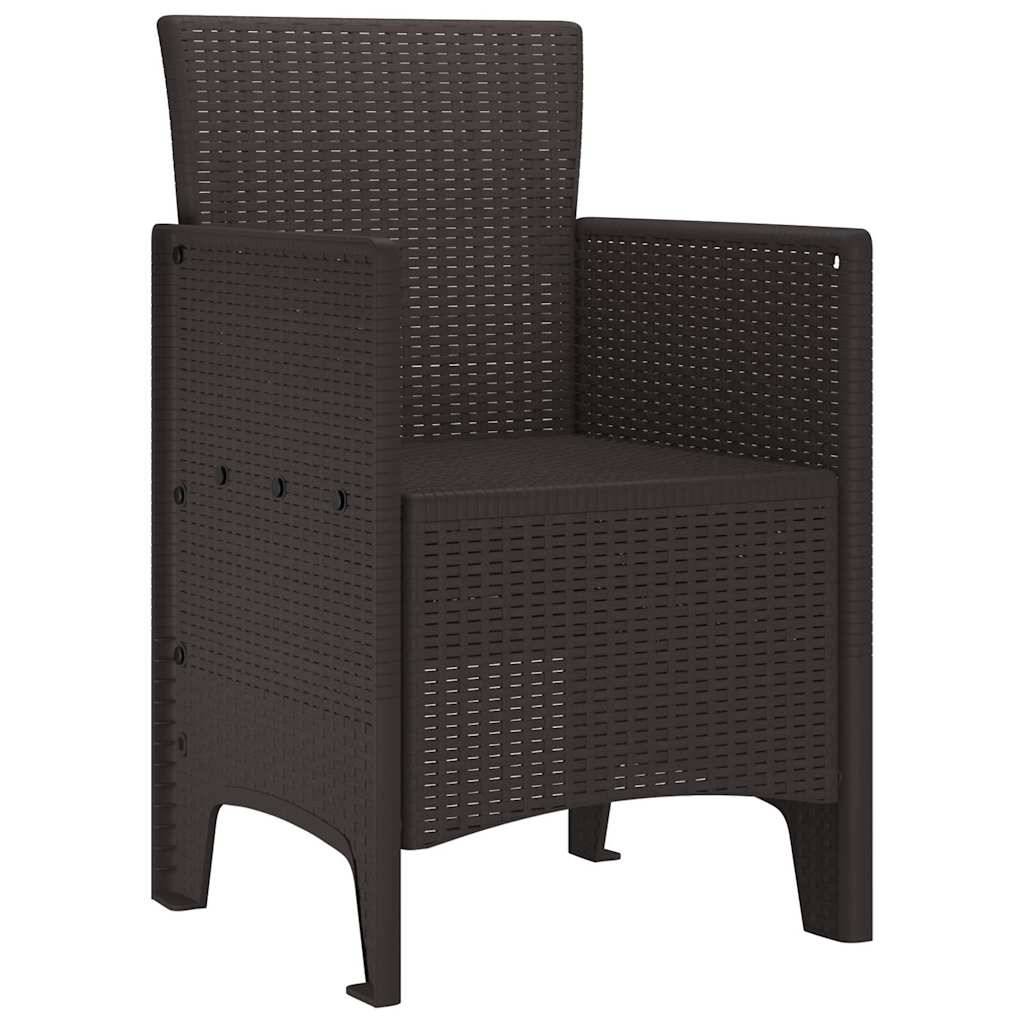 Maison Chic - Lot De 4 Chaises De Jardin - Fauteuils De Jardin Marron 53 x 49 x 85 cm PP - Image 4