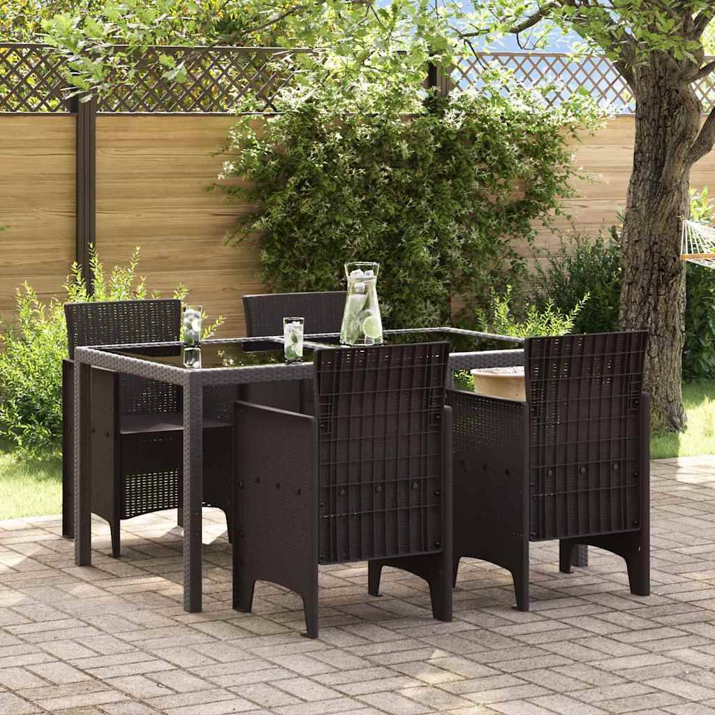Maison Chic - Lot De 4 Chaises De Jardin - Fauteuils De Jardin Marron 53 x 49 x 85 cm PP - Image 2