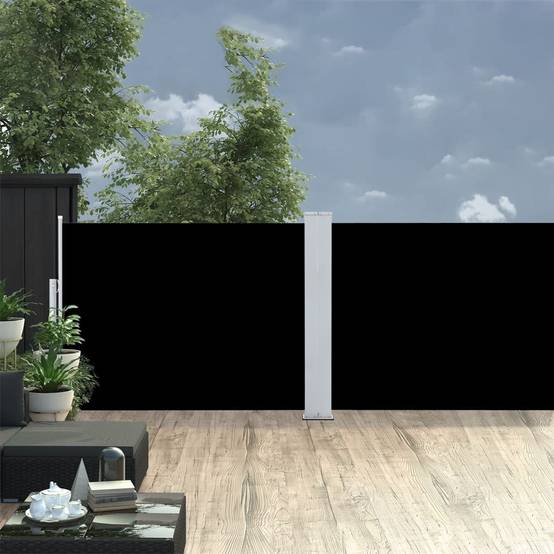 Store banne | Auvent latéral rétractable Noir 100 x 1000 cm Maison Chic - Image 3