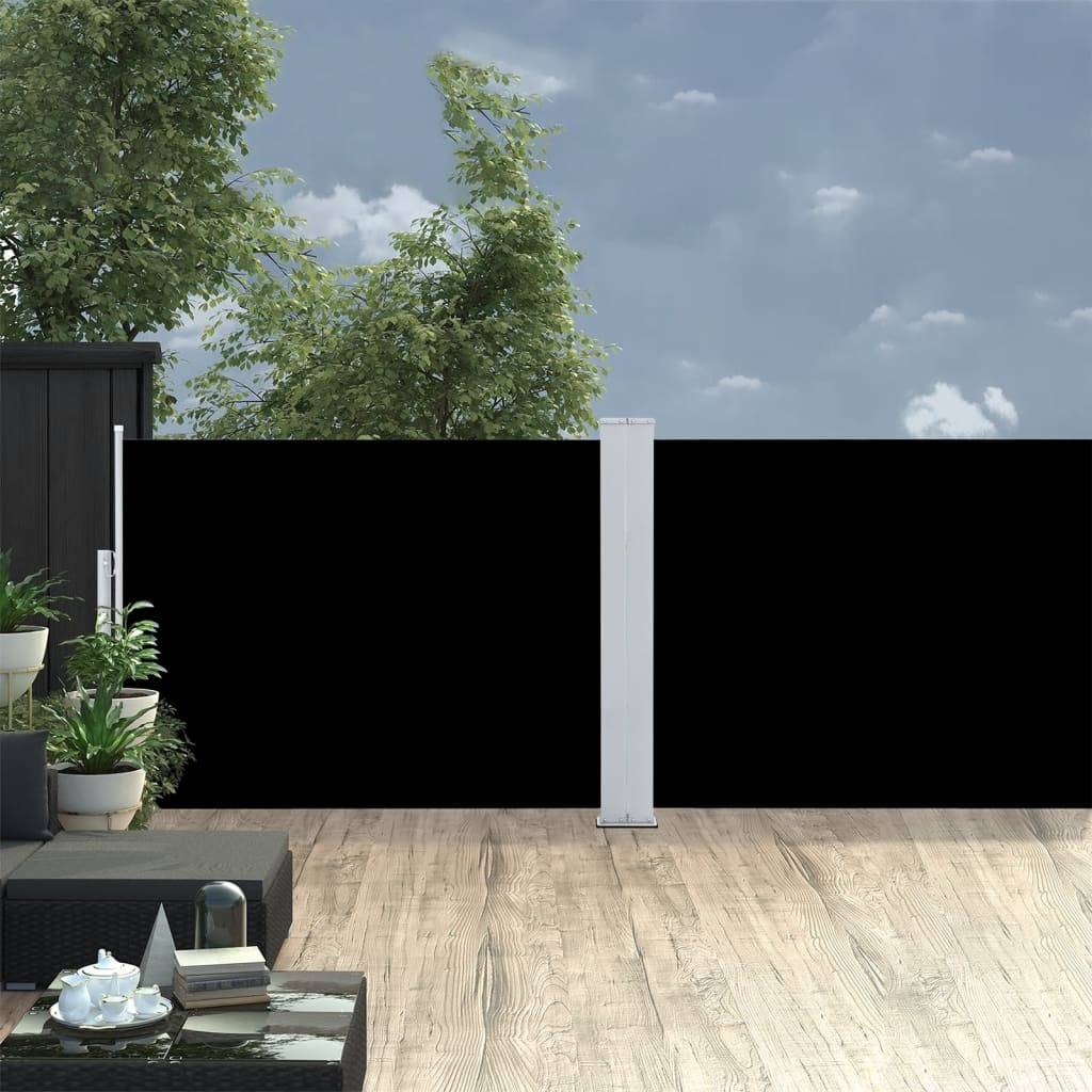 Store banne | Auvent latéral rétractable Noir 100 x 1000 cm Maison Chic - Image 3