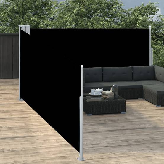Store banne | Auvent latéral rétractable Noir 100 x 1000 cm Maison Chic - Image 2