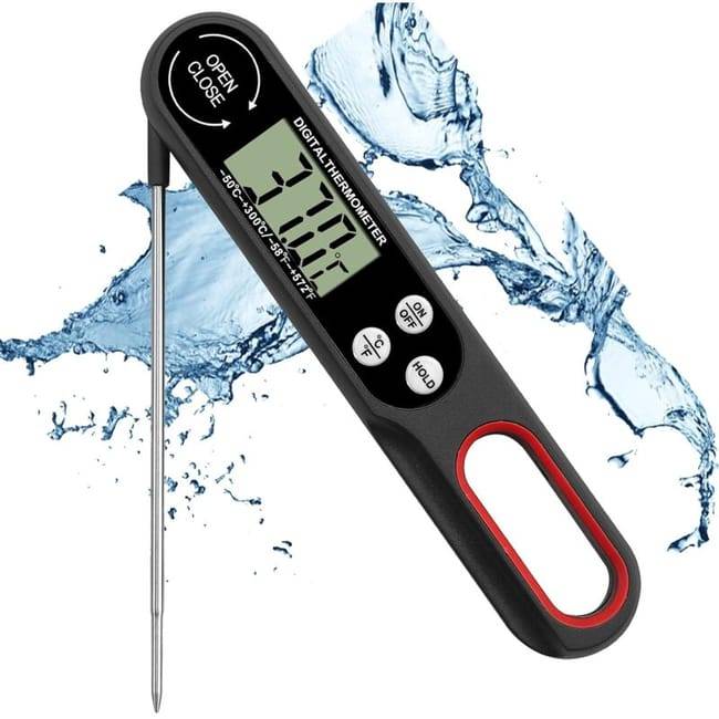 Thermomètre alimentaire - Thermomètre à viande - Thermomètre de cuisine - Avec grand écran LCD et sonde pliable - Noir-Lytech - Image 1