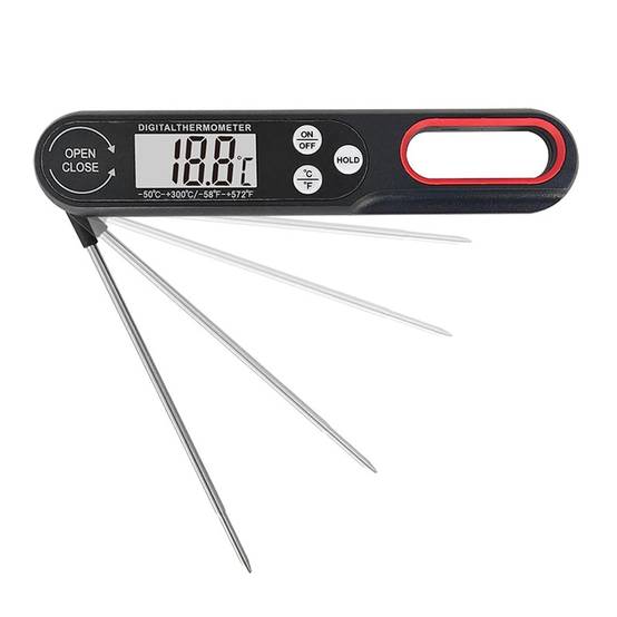 Thermomètre alimentaire - Thermomètre à viande - Thermomètre de cuisine - Avec grand écran LCD et sonde pliable - Noir-Lytech - Image 7