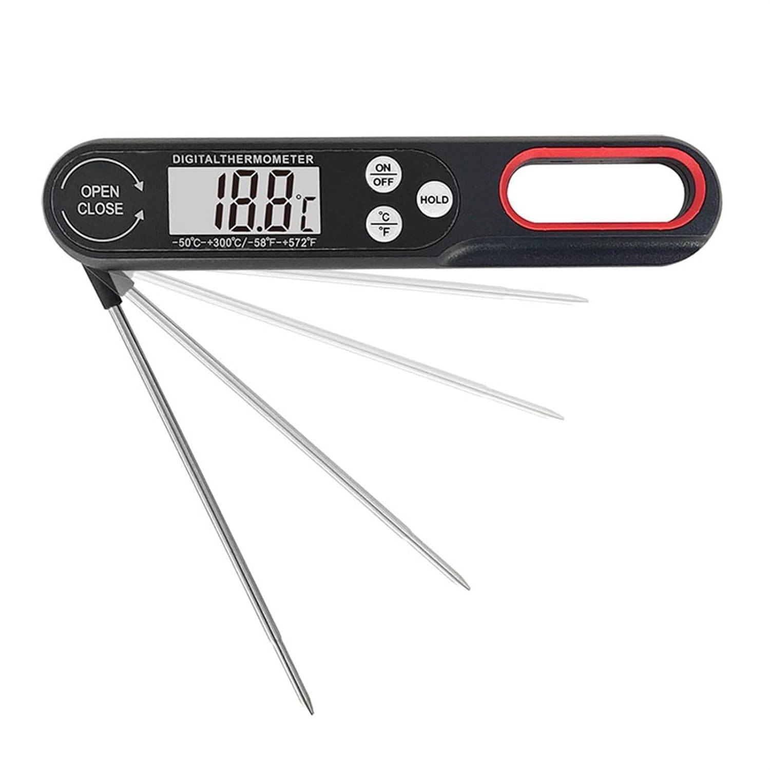Thermomètre alimentaire - Thermomètre à viande - Thermomètre de cuisine - Avec grand écran LCD et sonde pliable - Noir-Lytech - Image 7