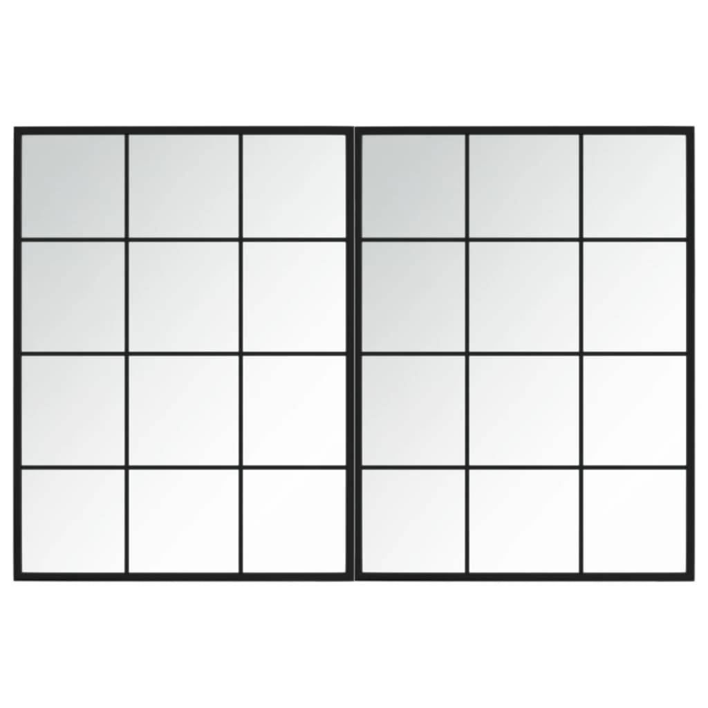Maison Chic - 2pcs Miroirs muraux - Miroirs décoratifs noir 80x60 cm métal - Image 1