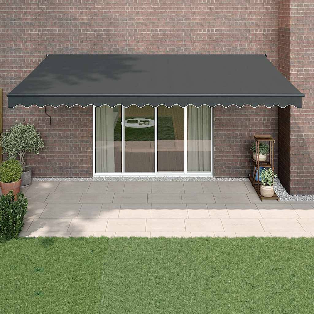 Grand auvent motorisé en aluminium pour terrasse avec télécommande 5x3m anthracite - ComfortXL Outdoor Living - Image 1