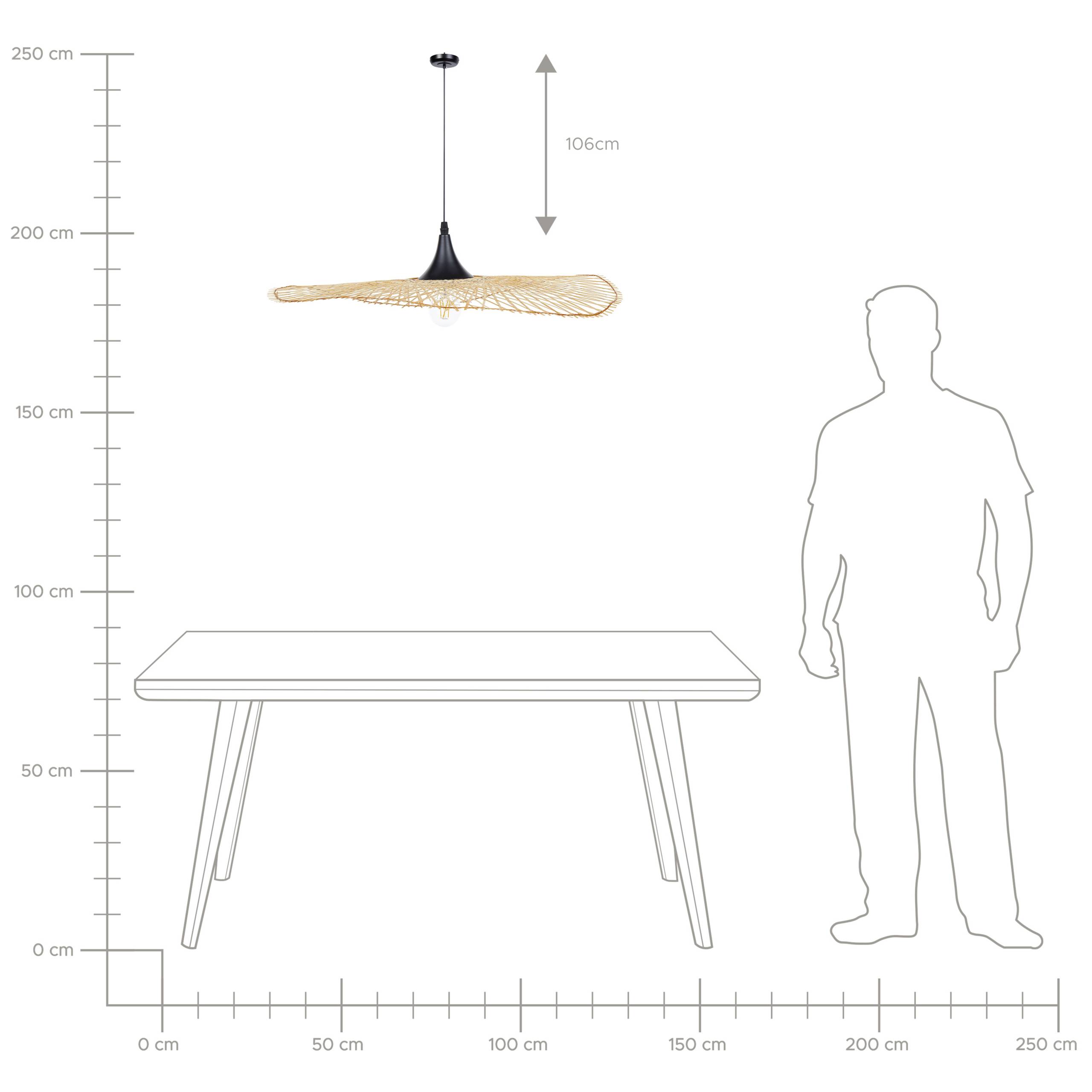 Beliani - Lampe suspension Bambou Marron clair FLOYD - 62x62x128- Beliani - Image 8