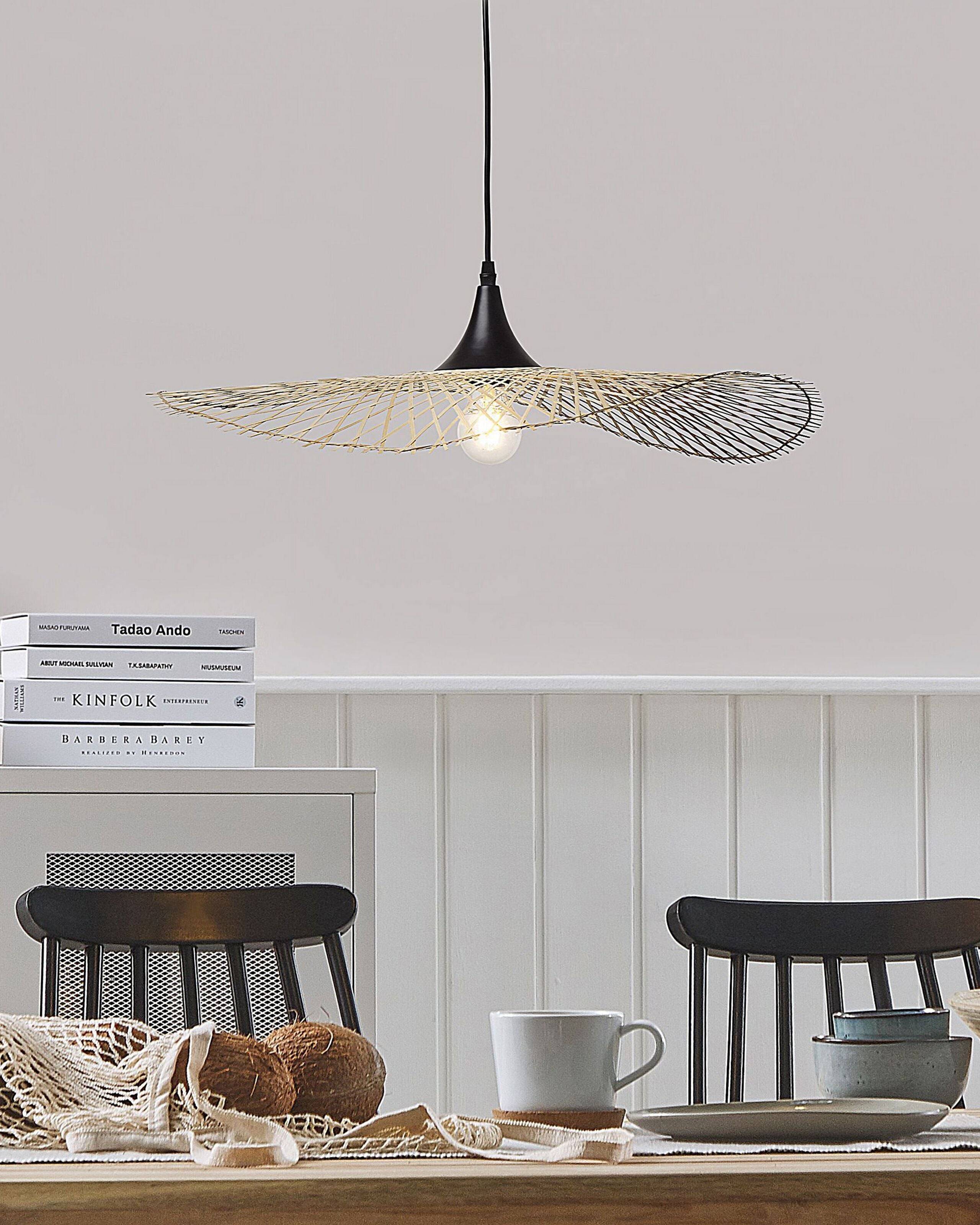 Beliani - Lampe suspension Bambou Marron clair FLOYD - 62x62x128- Beliani - Image 1