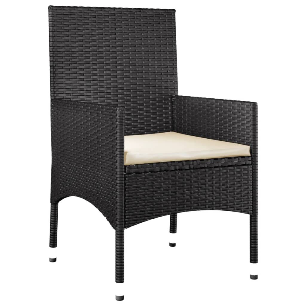 Helloshop26 - Salon de jardin meuble d'extérieur ensemble de mobilier 4 pièces avec coussins noir résine tressée - Imagen 5