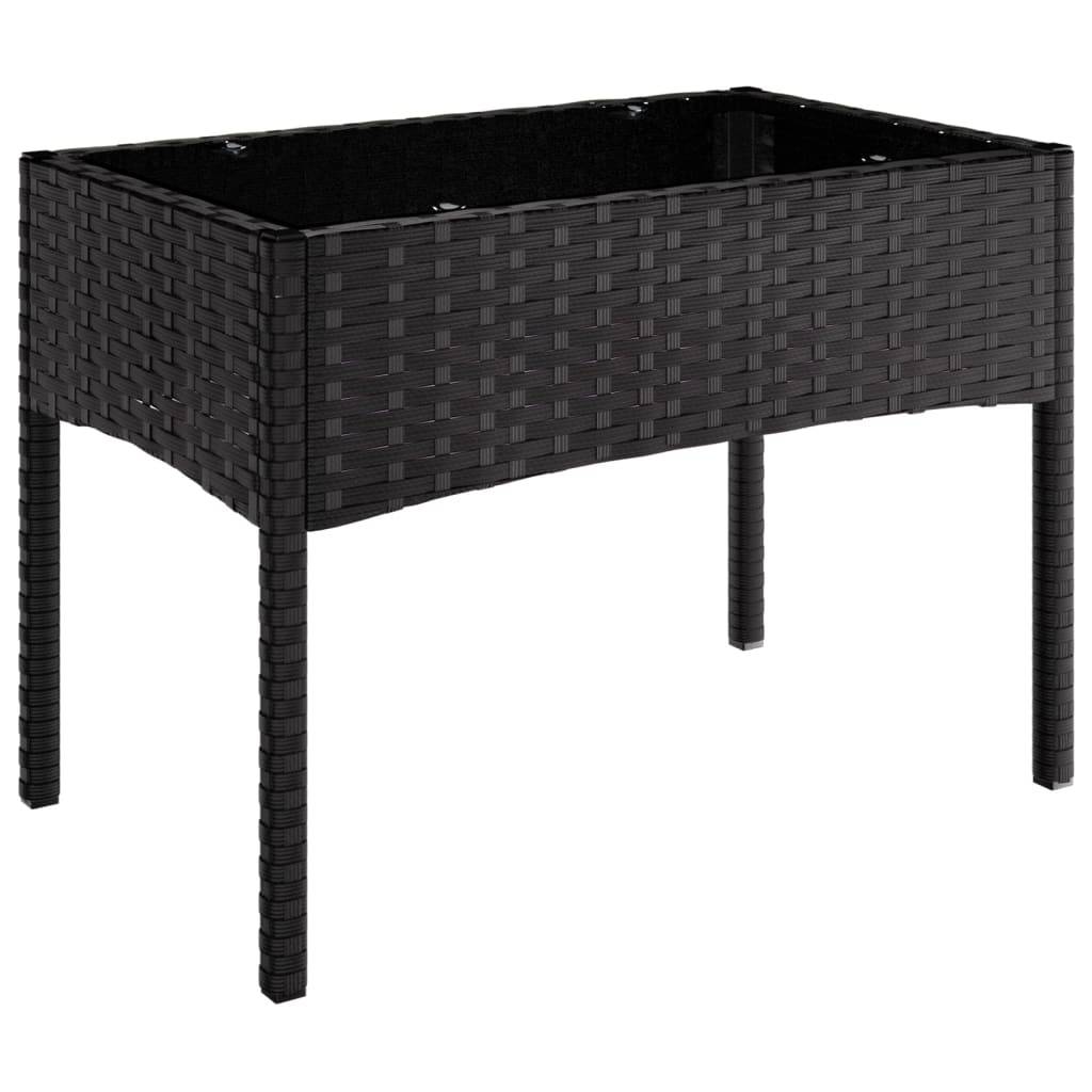 Helloshop26 - Salon de jardin meuble d'extérieur ensemble de mobilier 4 pièces avec coussins noir résine tressée - Imagen 2