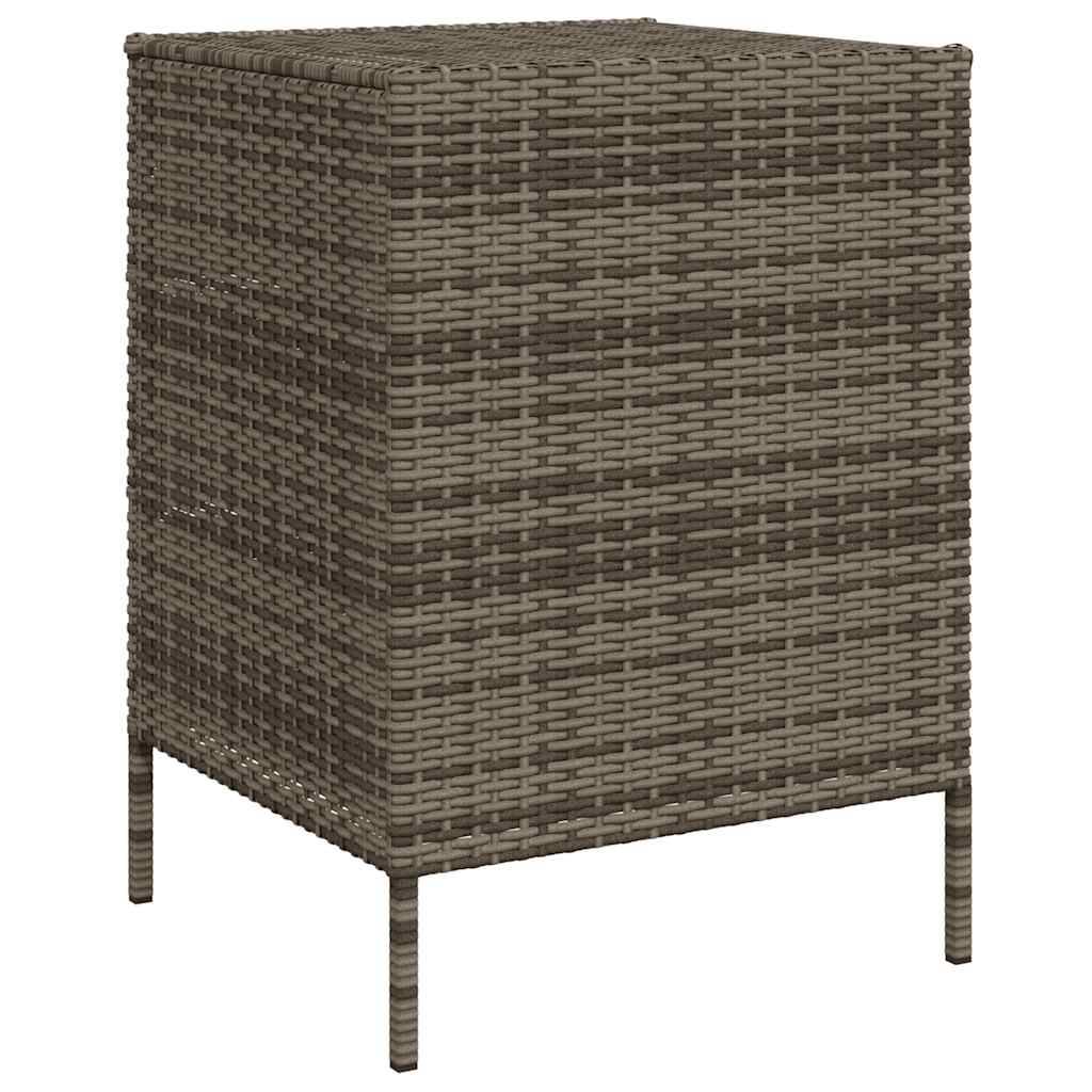 Armoire Basse 3 Tiroirs en Polyrotin pour Rangement Balcon Patio Gris 55x59x80 cm – ComfortXL Outdoor Living - Image 7