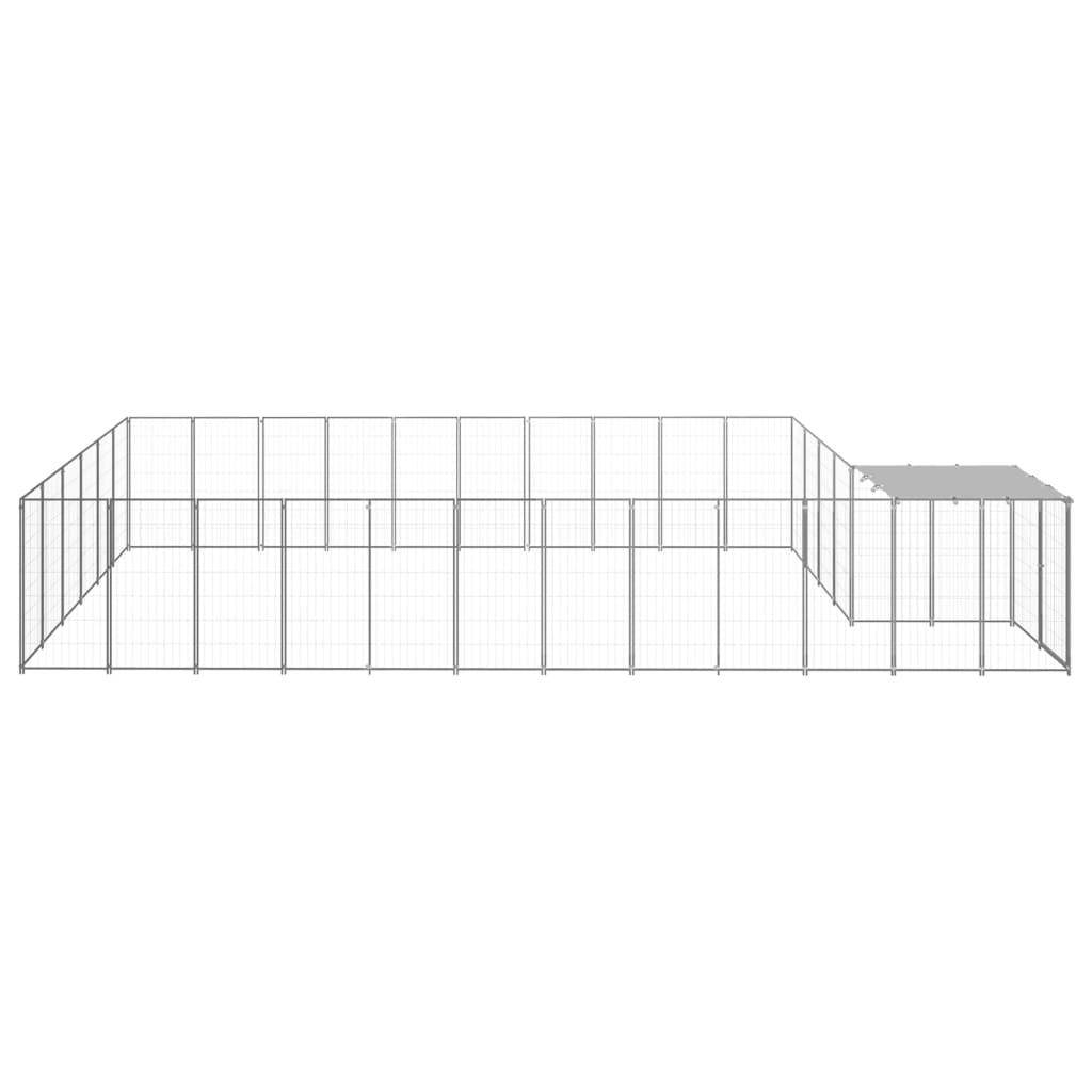 Helloshop26 - Chenil extérieur cage enclos parc animaux chien argenté 19,36 m² acier - Imagen 4