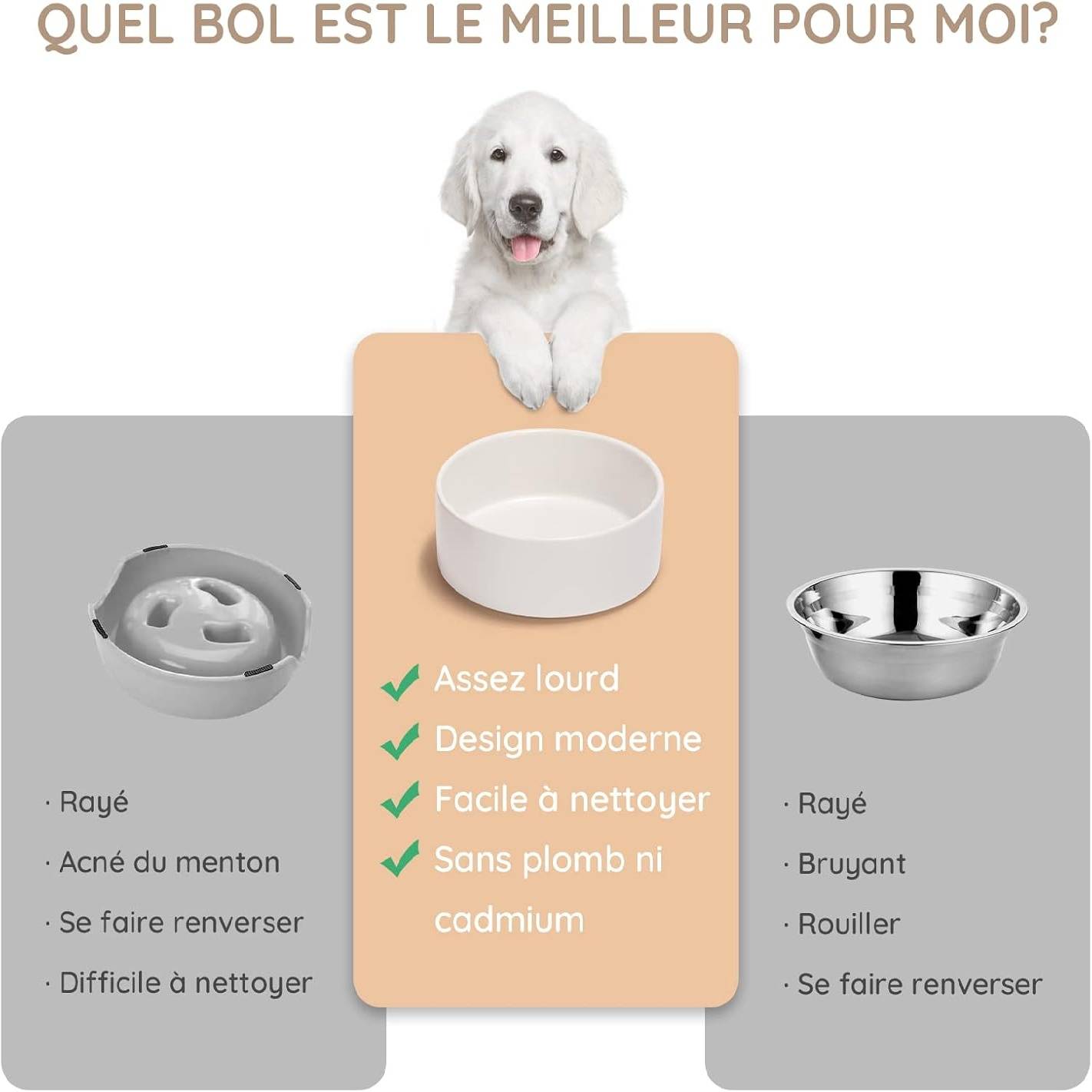 Bol Céramique avec Support en Bambou (600ml, Blanc)-IntiMeg - Image 3