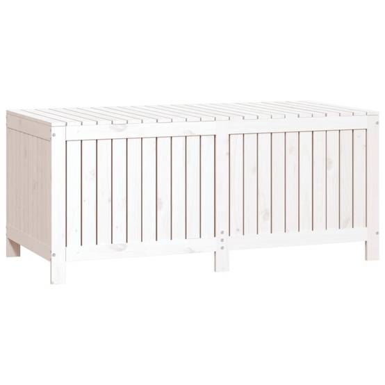 Coffre boîte meuble de jardin rangement blanc 147 x 68 x 64 cm bois de pin - Image 2