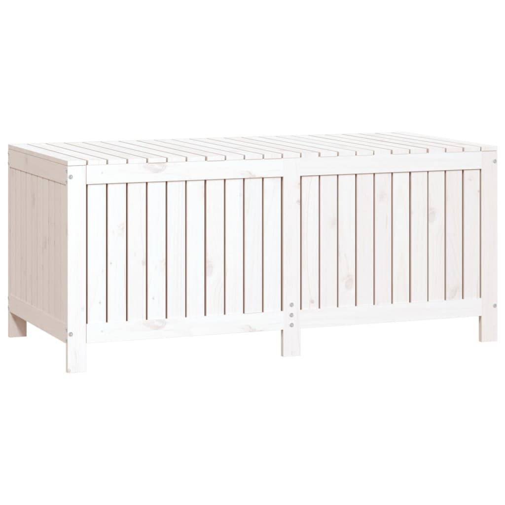Coffre boîte meuble de jardin rangement blanc 147 x 68 x 64 cm bois de pin - Image 2