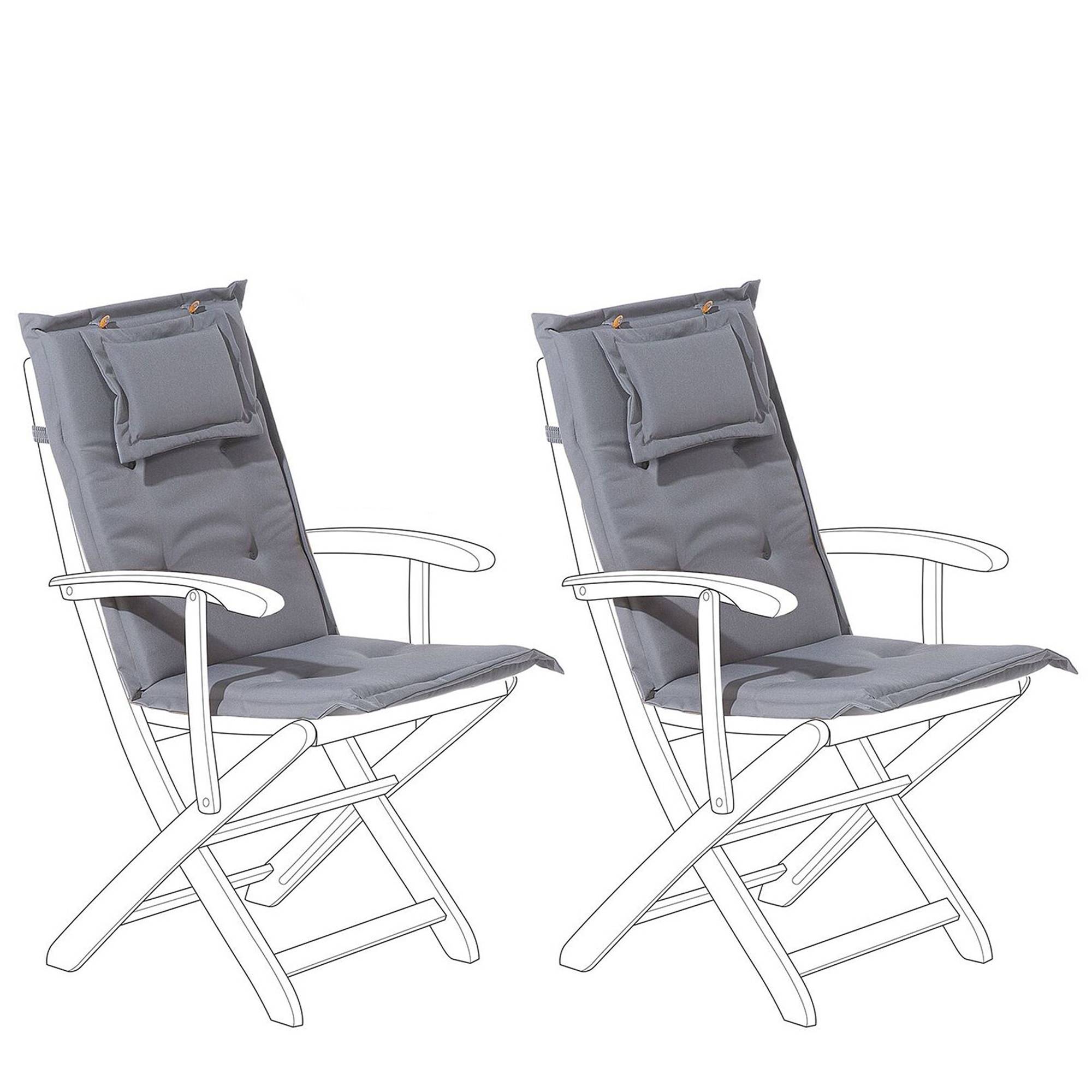 Beliani - Lot de 2 Coussins d'Assise en Tissu Polyester Gris Graphite avec Rembourrage en Mousse pour Chaises de Jardin Modernes Beliani - Imagen 1