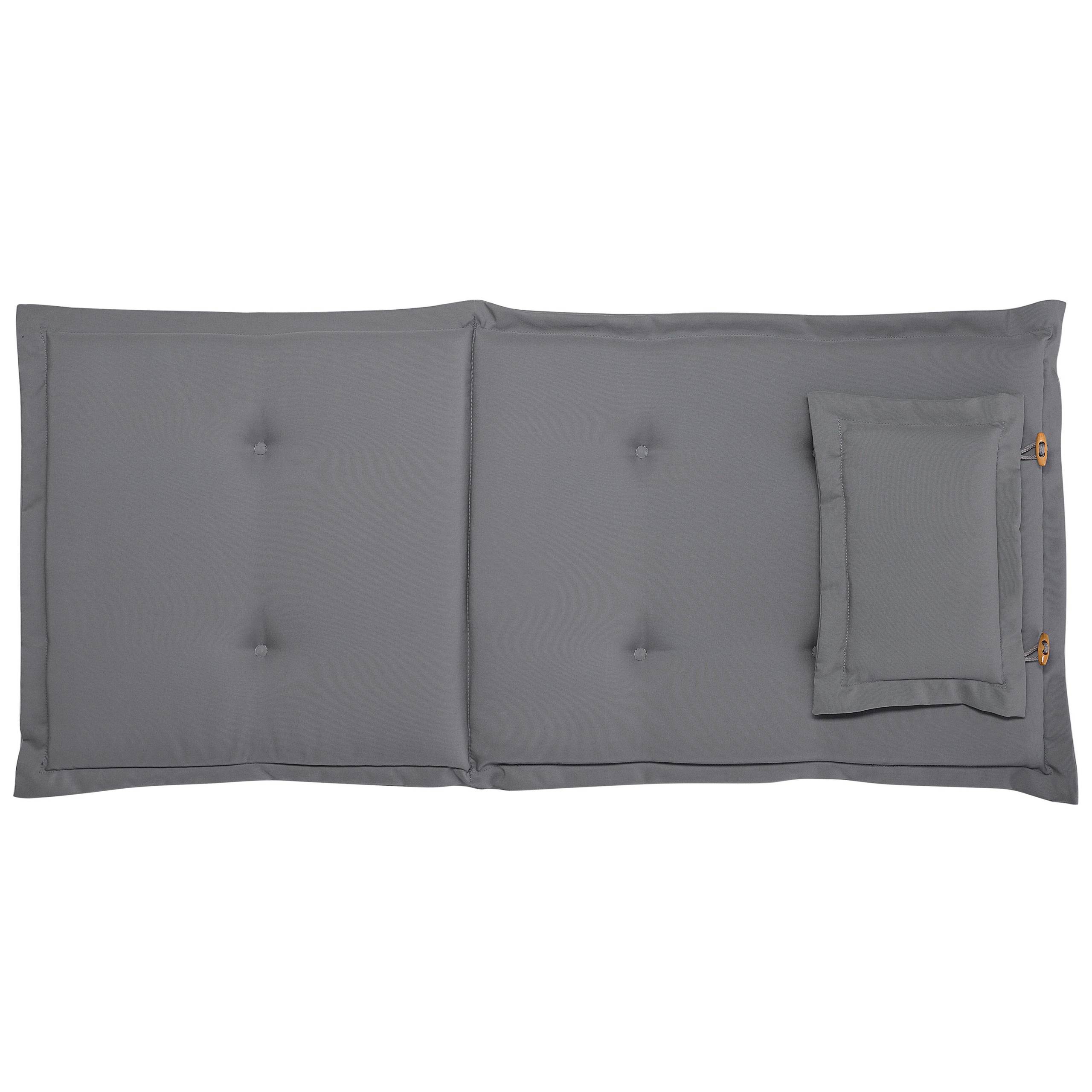 Beliani - Lot de 2 Coussins d'Assise en Tissu Polyester Gris Graphite avec Rembourrage en Mousse pour Chaises de Jardin Modernes Beliani - Imagen 4