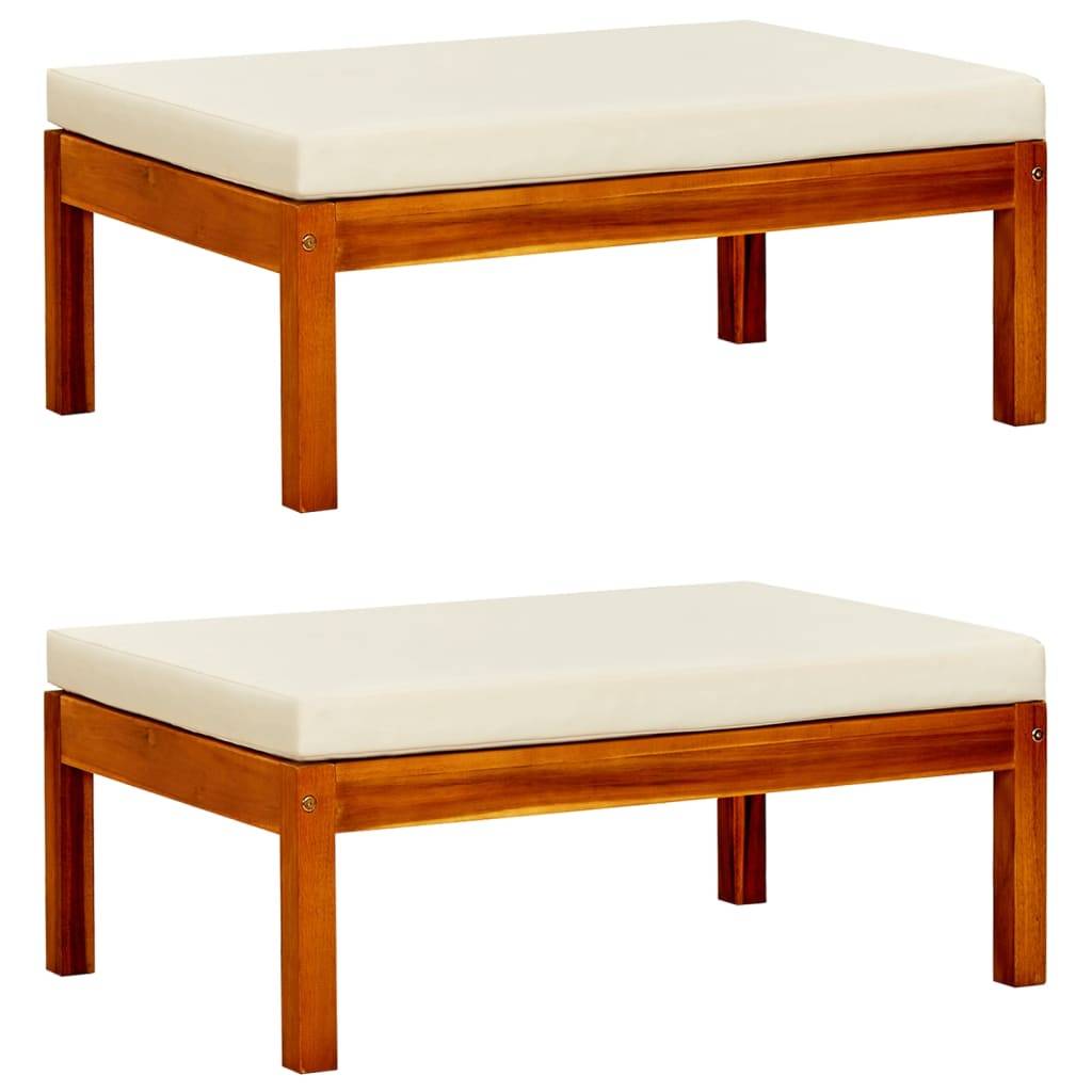 Helloshop26 - Banc de jardin meuble de patio d'extérieur terrasse avec auvent et repose-pieds bois d'acacia solide - Imagen 3