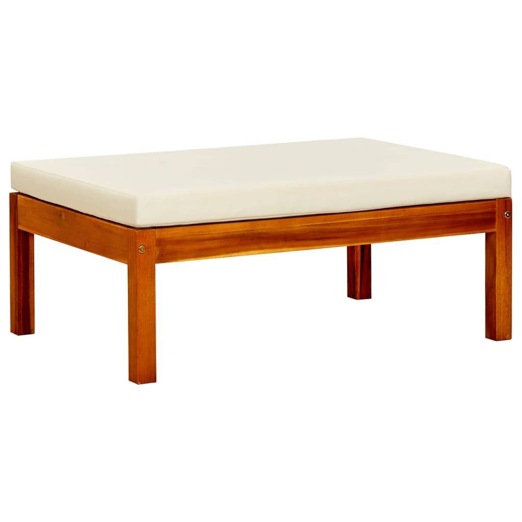 Helloshop26 - Banc de jardin meuble de patio d'extérieur terrasse avec auvent et repose-pieds bois d'acacia solide - Imagen 7