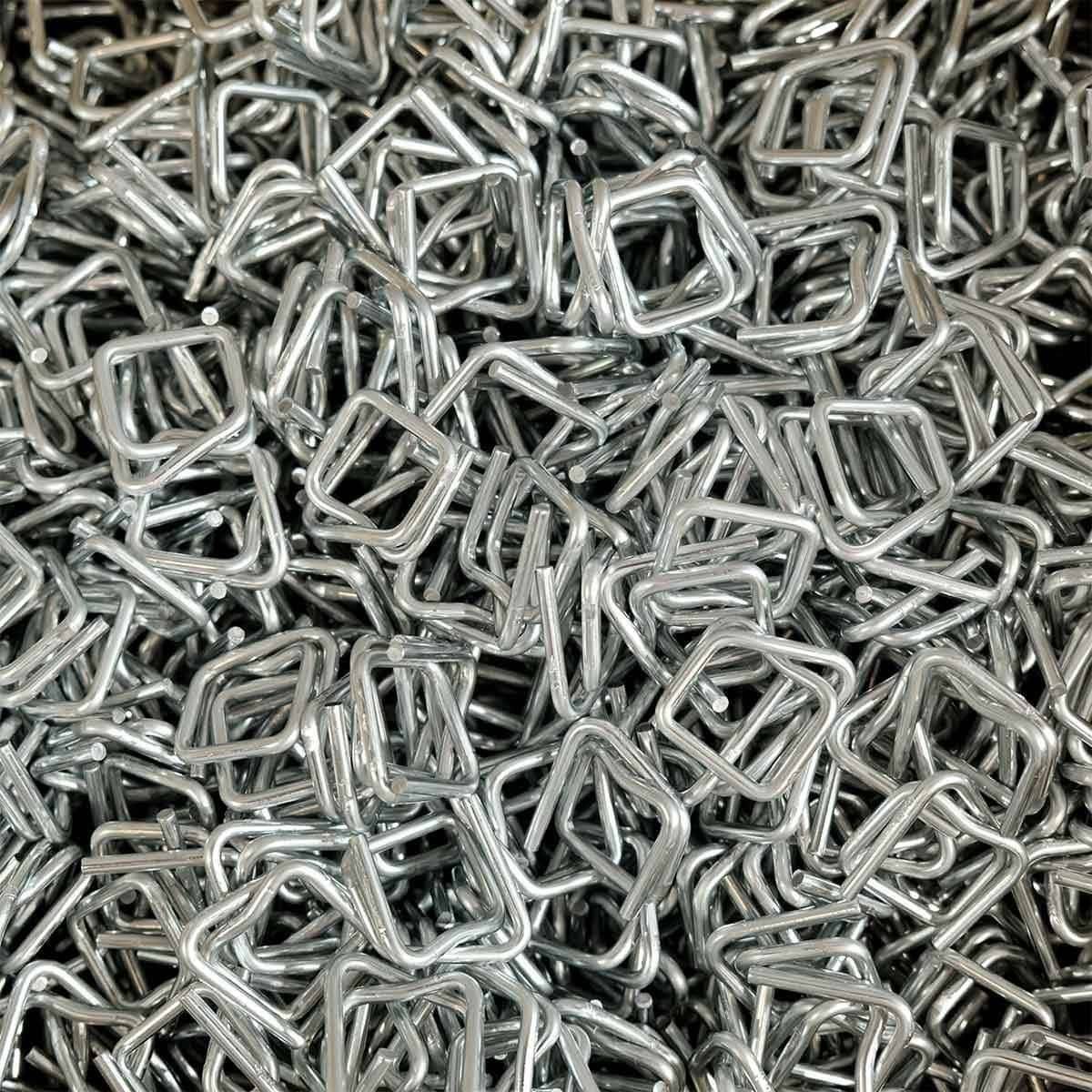 Lot de 500 Boucles BC pour Feuillard de cerclage 16 mm - Qualité PRO - Boucles autobloquantes en acier galvanisé TECPLAST - Imagen 4