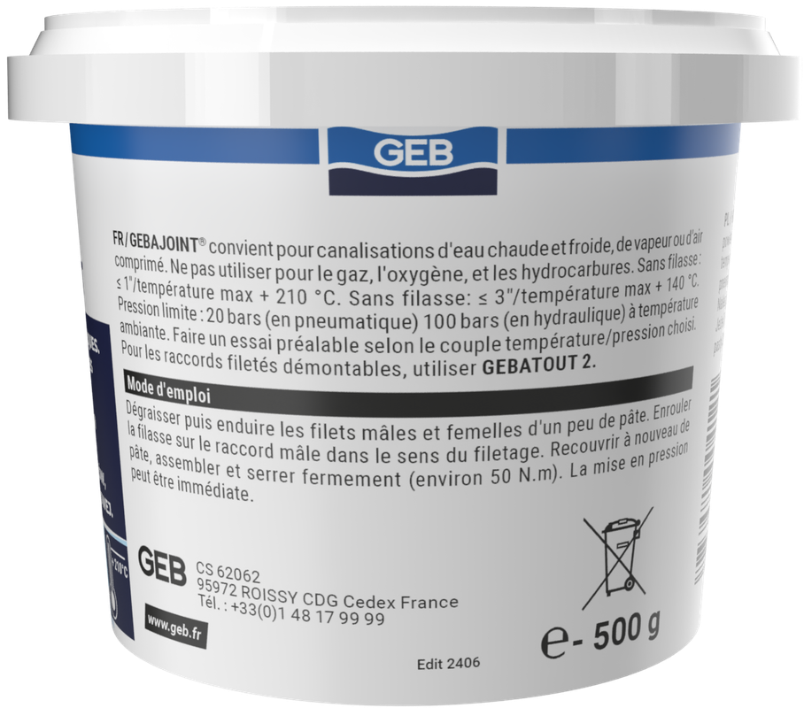 Pot de pâte à joint Gebajoint 500g - GEB - 100412 - Image 2
