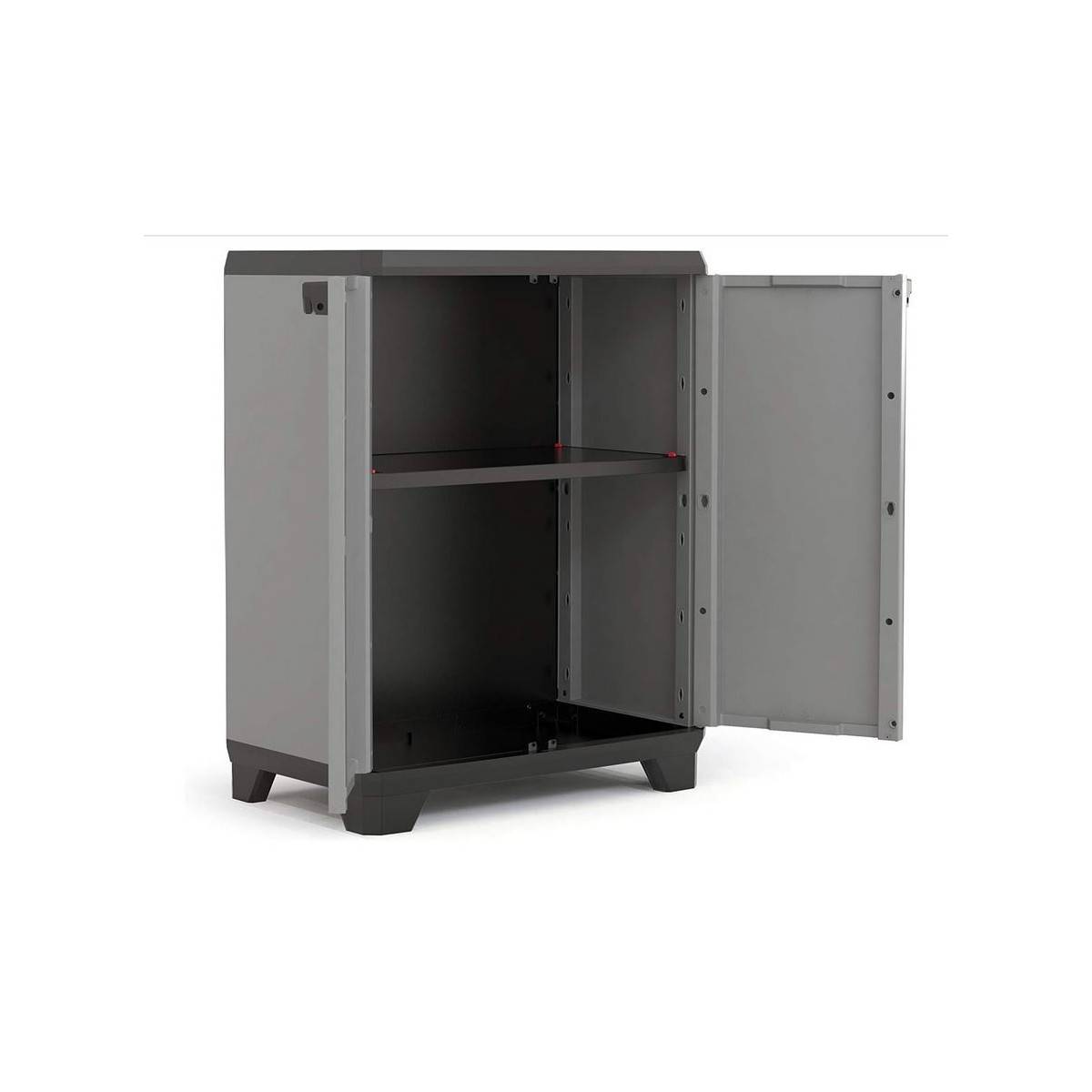 Keter - Armoire basse de Rangement Multifonctions Résine Étagères et Pieds 39 x 68 x 90 cm KETER - Imagen 2