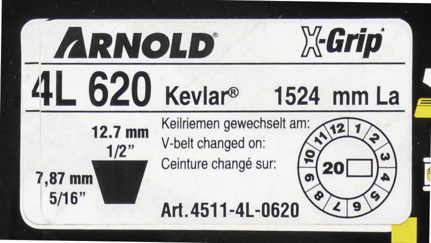 Arnold - Courroie trapézoïdale X-Grip V de type 4L620 Arnold - Imagen 2