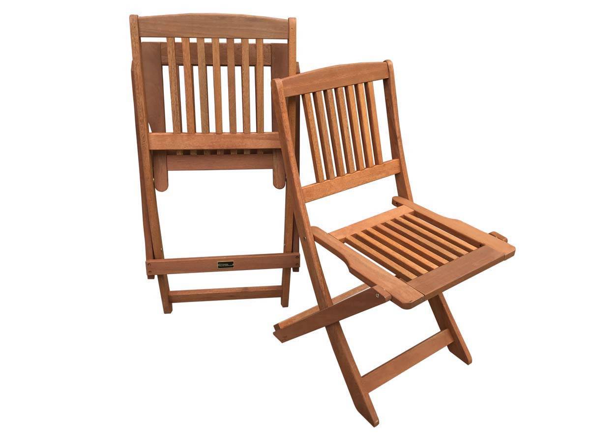 Habitat Et Jardin - Lot De 2 Chaises Jardin Pliante En Bois Exotique "hongkong" - Maple - Marron Clair -habitat Et Jardin