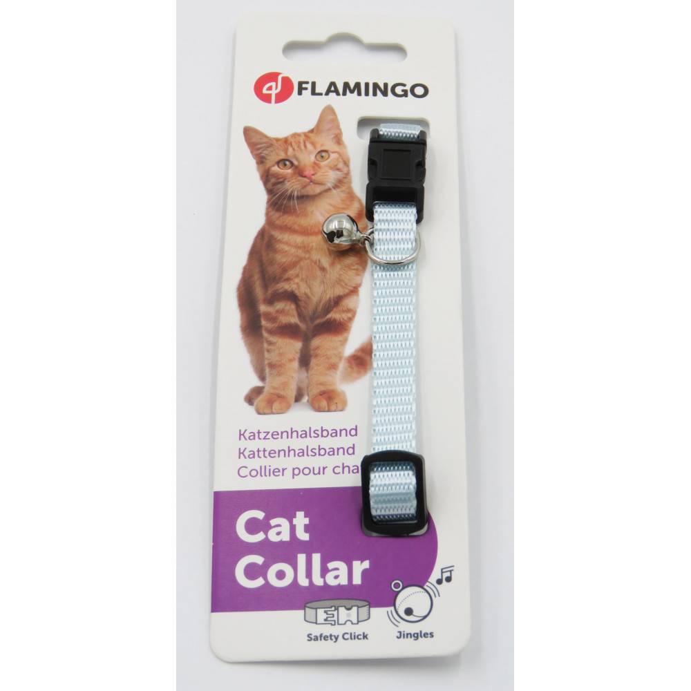 Collier réglable de 19 à 30 cm bleu clair avec clochette. pour chat - Imagen 2