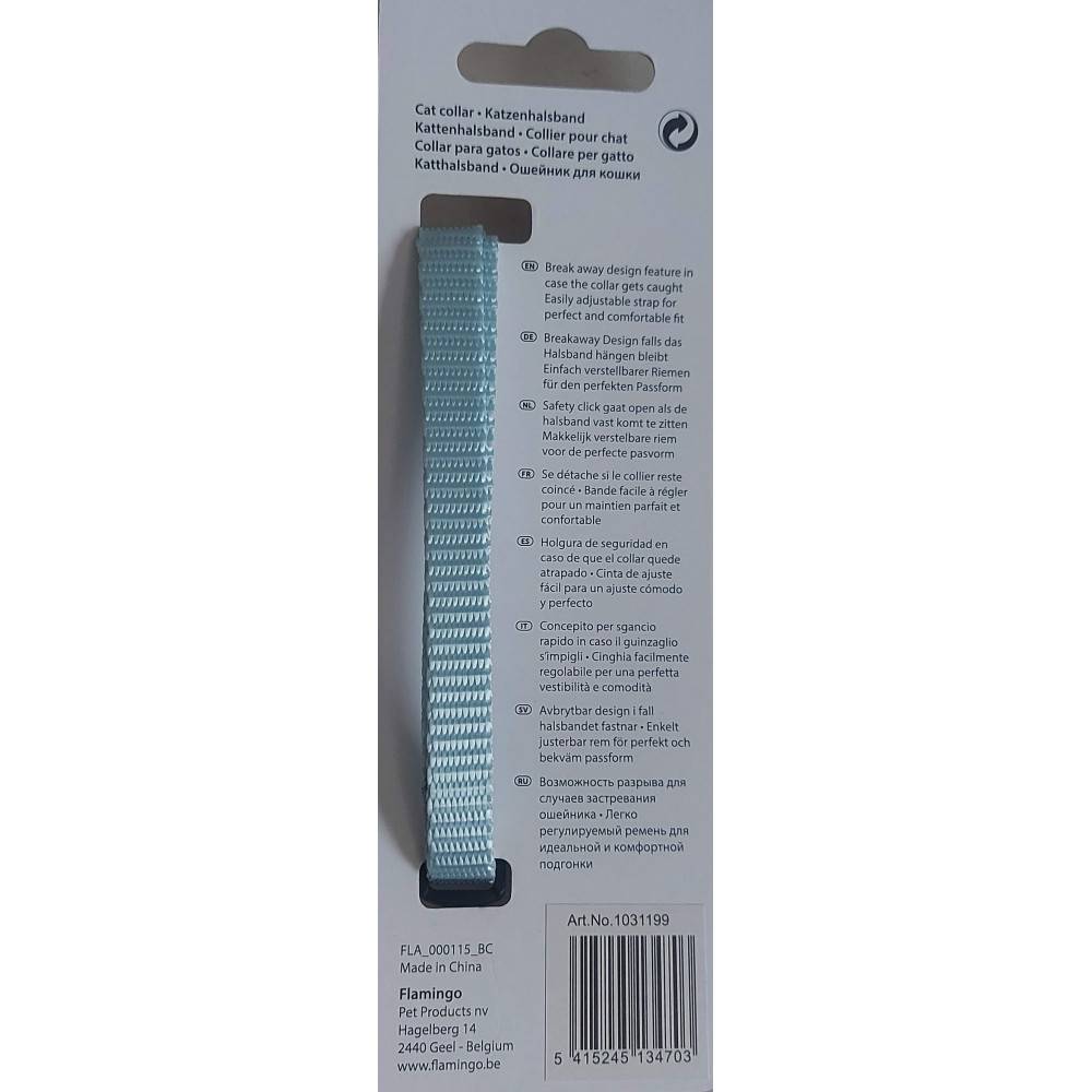 Collier réglable de 19 à 30 cm bleu clair avec clochette. pour chat - Imagen 4