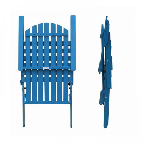 Oviala - Fauteuil relax pliant en bois d'eucalyptus bleu pacific - Oviala - Imagen 5