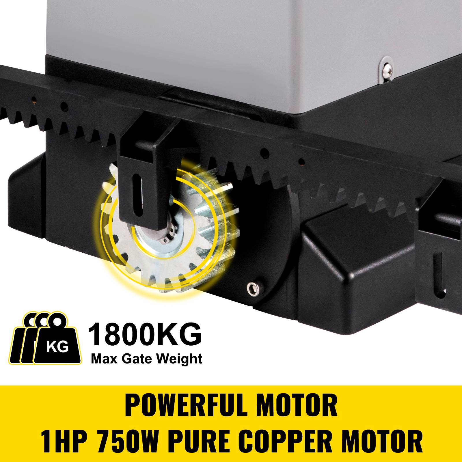 VEVOR Ouvre-Porte Coulissant 1800 kg, 4 m, 4 télécommandes et contrôle APP, moteur électrique, kit sécurité. - Image 4