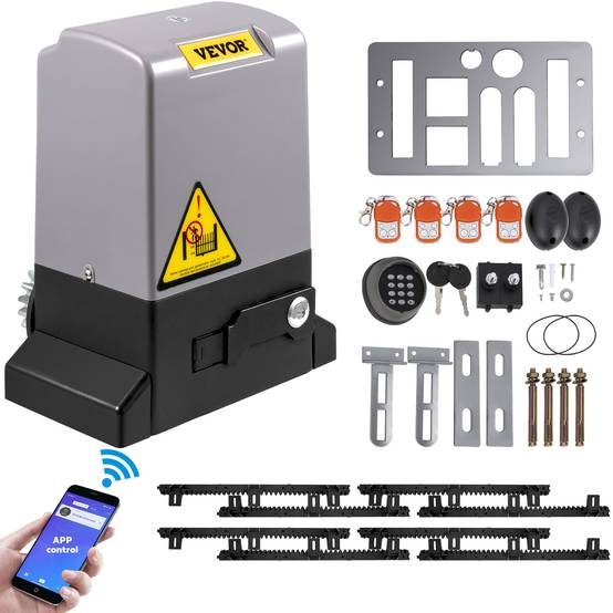 VEVOR Ouvre-Porte Coulissant 1800 kg, 4 m, 4 télécommandes et contrôle APP, moteur électrique, kit sécurité. - Image 1