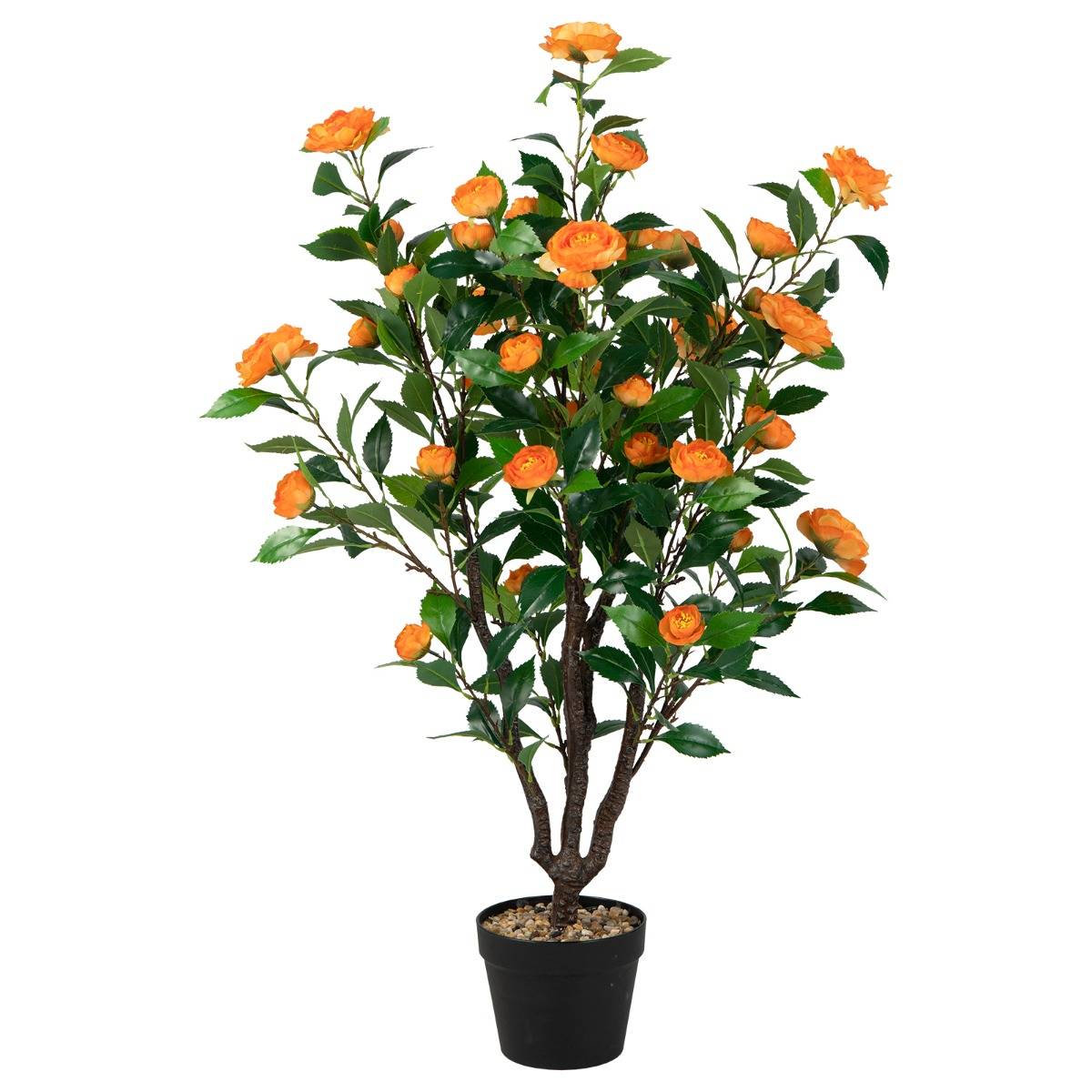 Fleur Artificielle Camélia 37 Têtes Résistantes aux UV 100 cm avec Pot Déco de Maison Nuptiale de Noce - Image 1