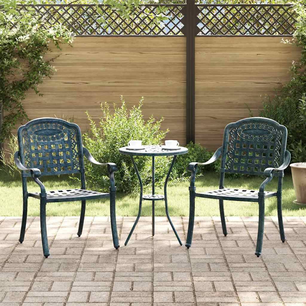 Chaise de jardin aluminium vert 55 x 56,5 x 91 cm (Lot de 2) - PANGIVO