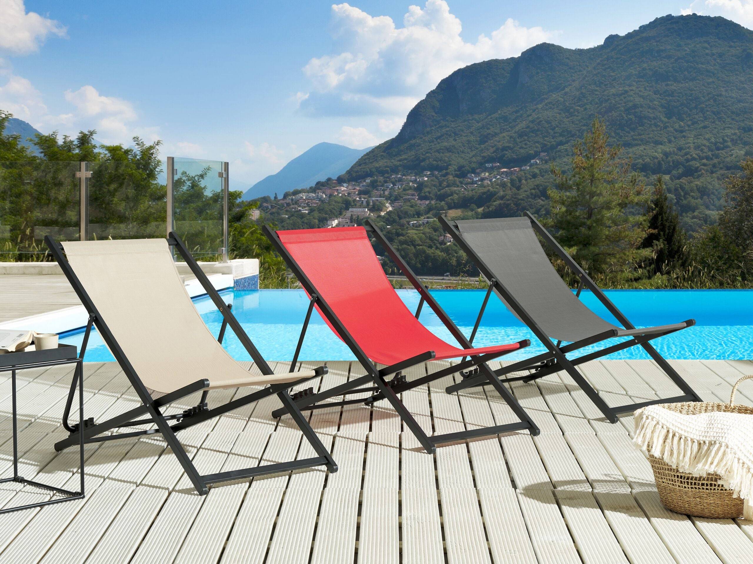 Beliani - Chaise longue Aluminium Beige LOCRI II - Beliani - Imagen 1