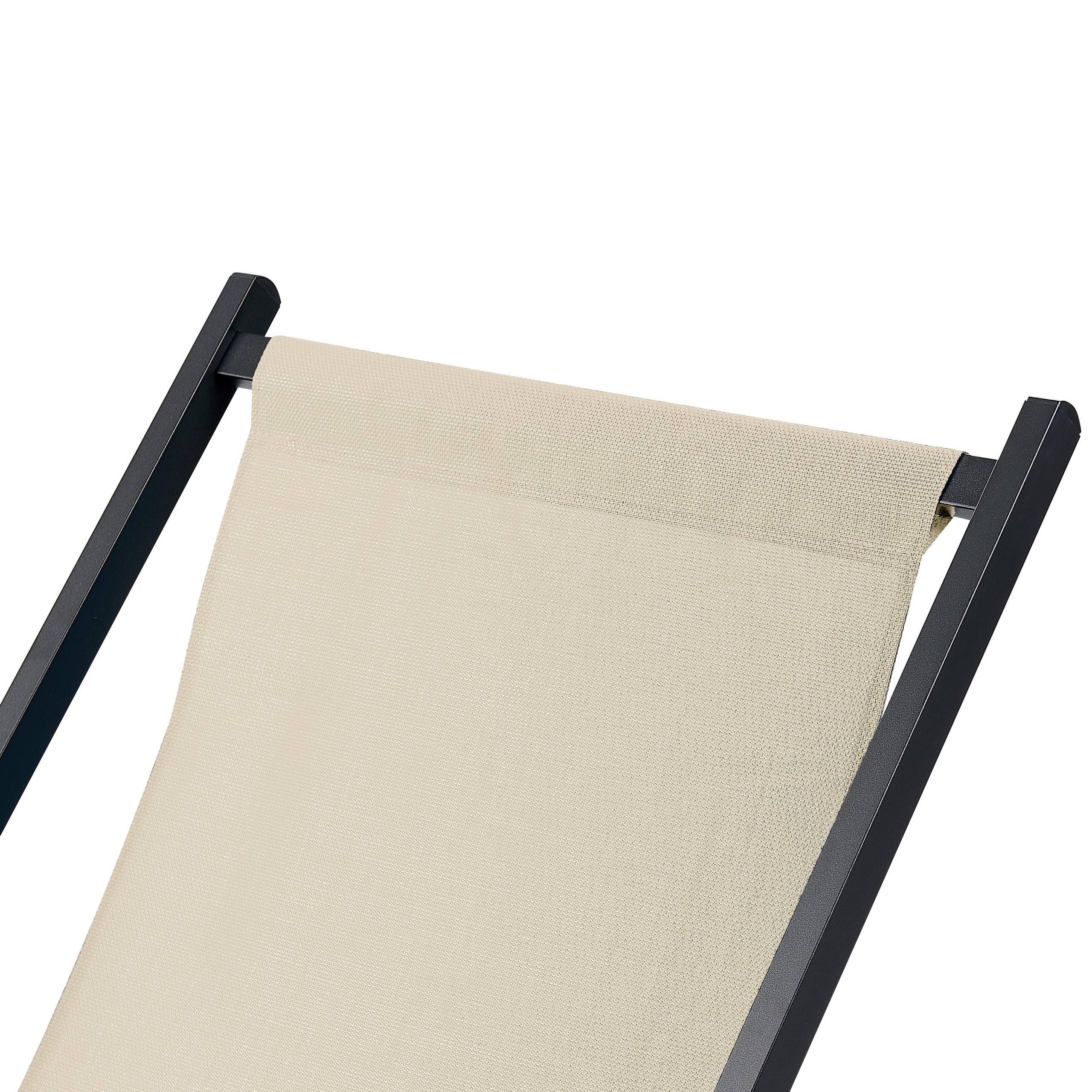Beliani - Chaise longue Aluminium Beige LOCRI II - Beliani - Imagen 7