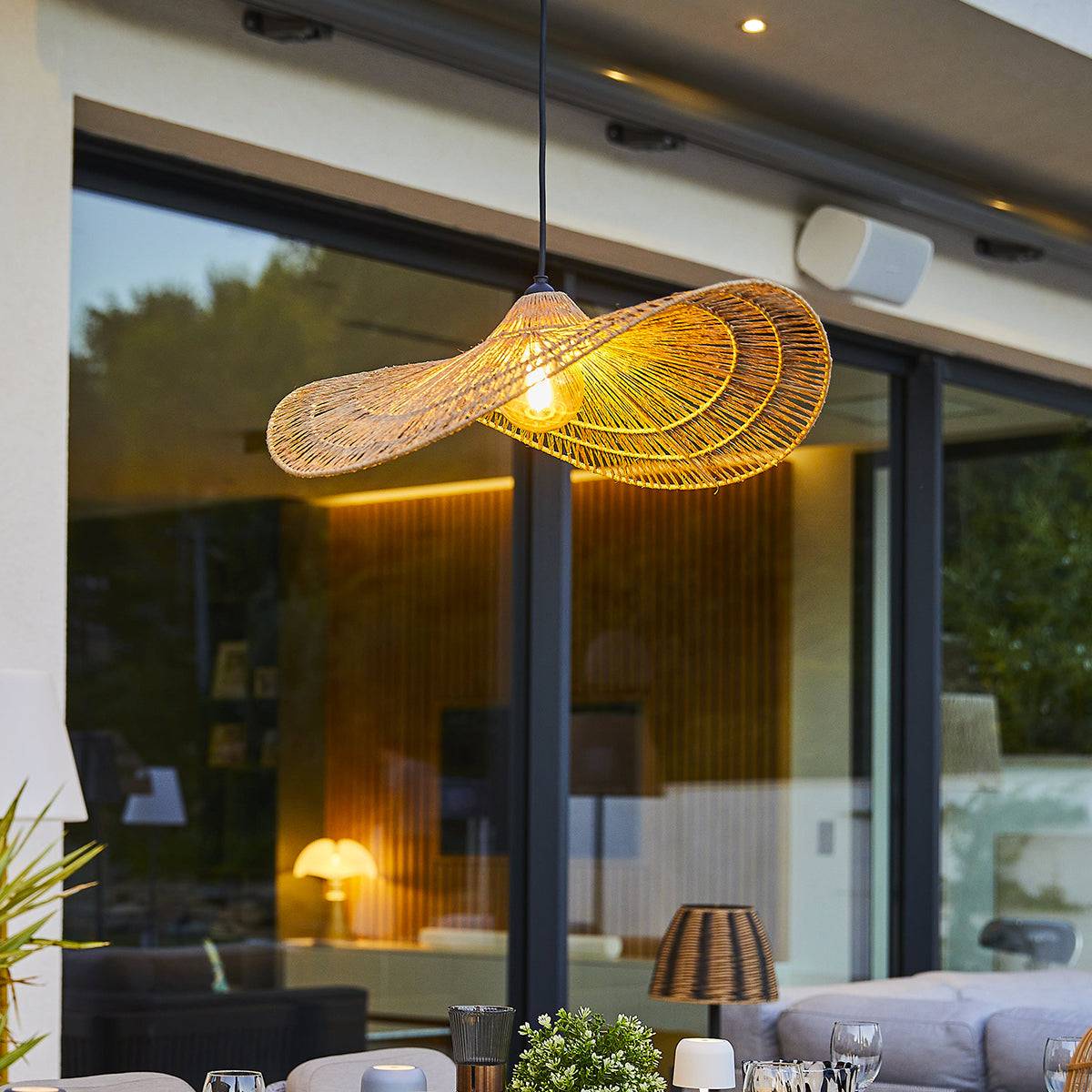 Lumisky - Suspension MARBELLA Extérieure Jute Beige D63cm - Imagen 3
