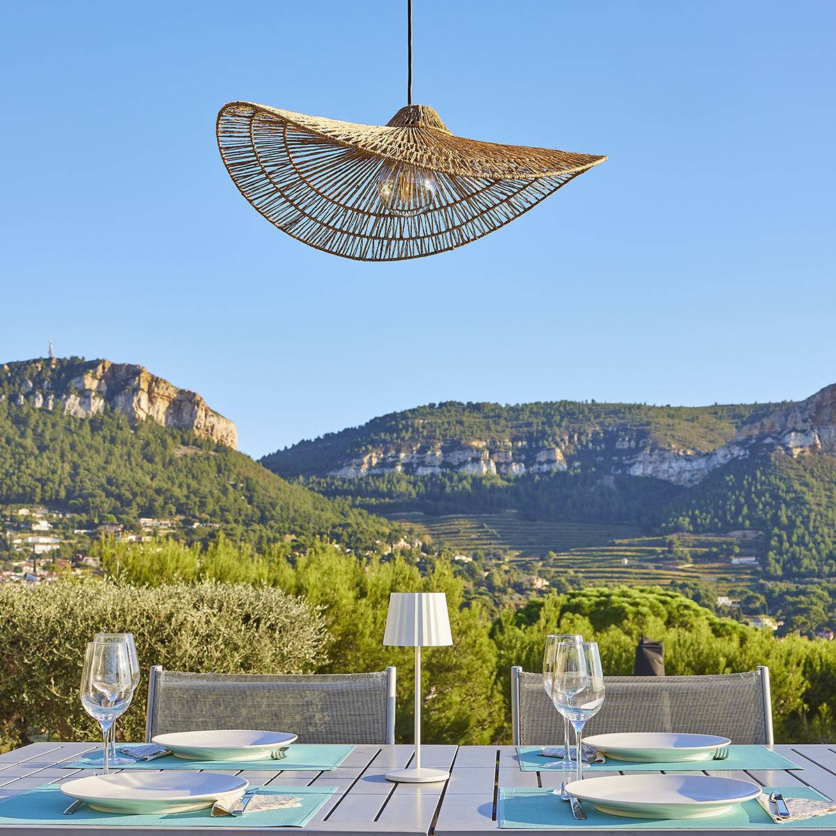 Lumisky - Suspension MARBELLA Extérieure Jute Beige D63cm - Imagen 5