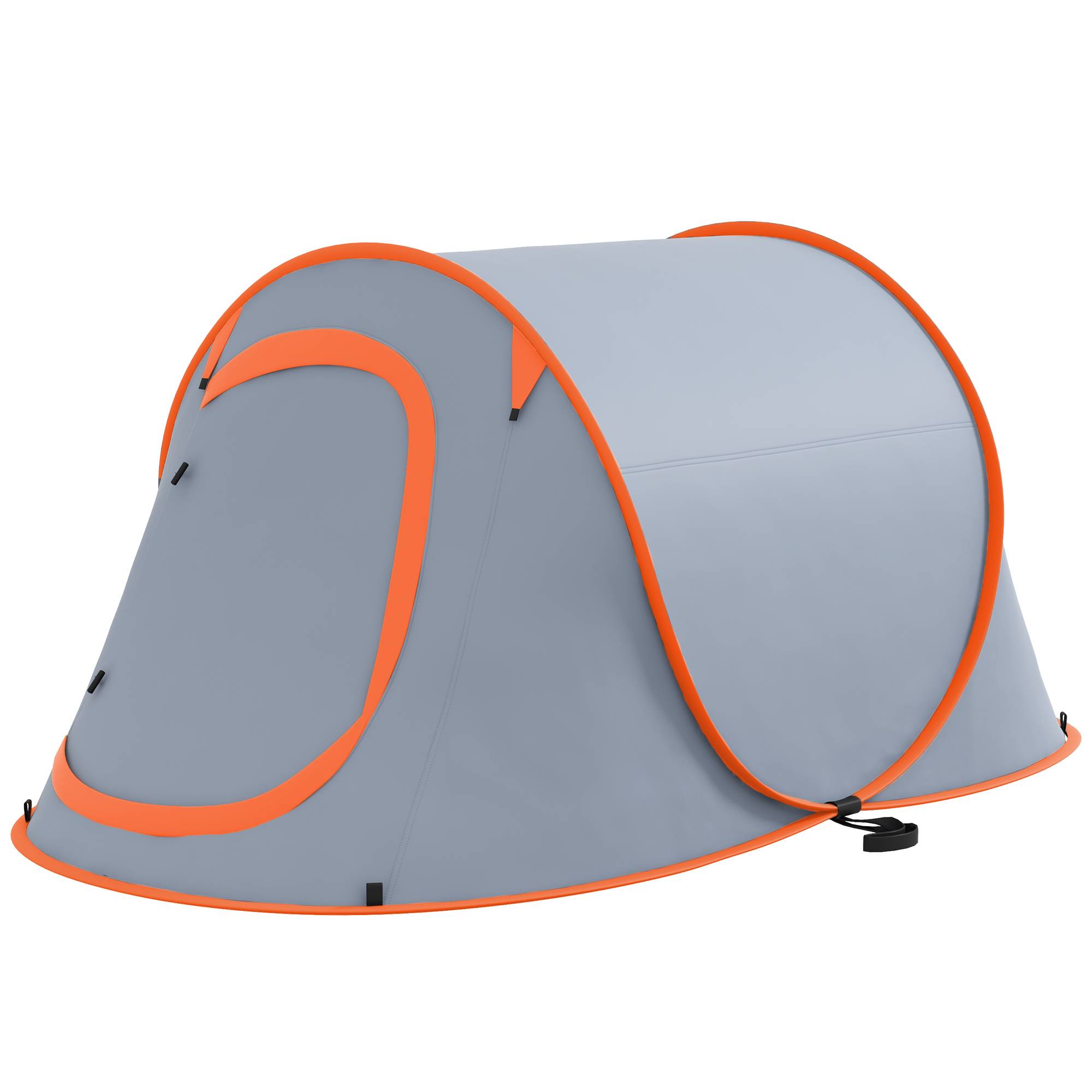 Tente pliante pliable pour 2 à 3 personnes, imperméable (2000 mm), avec sac de transport, 245 x 148 x 105 cm, grise - Image 2